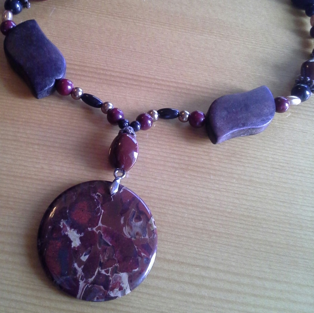 Brand New Cranberry Beaded Necklace